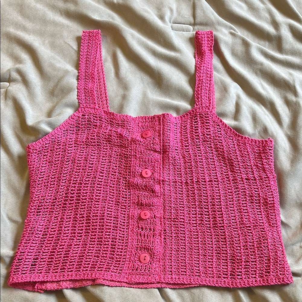 Forever 21 Pink Crochet Crop Top